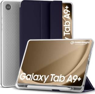 Case-Magic Flip Cover for Samsung Galaxy Tab A9 Folio Case Cover with Trifold Flip Stand, Pencil Holder