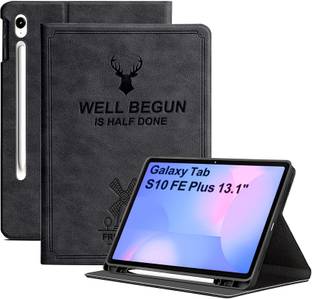Proelite Flip Cover for Samsung Galaxy Tab S10 FE Plus 13.1 inch Case, Deer Flip case Cover with Pen Holder