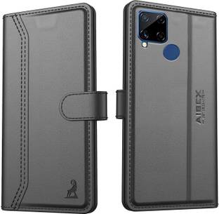AIBEX Flip Cover for Realme C12 / Realme Narzo 30A / Realme Narzo 20 / Realme C15| Premium Leather Finish