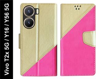SBMS Flip Cover for Vivo T2x 5G / Vivo Y16 / Vivo Y56 5G Back Cover Case with Magnatic Closure