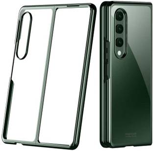 SCALEBEE Back Cover for Samsung Galaxy Z Fold 4 / Fold4 Ultra Slim Crystal Clear Transparent Electropating Border