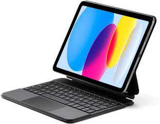 Proelite Apple iPad 10th Gen, TouchPad Floating Cantilever Design with Colourful Backlit Bluetooth Standard Tablet Keyboard Compatible with Desktop, Laptop, Mac FloatingKeyboardiPad10th10.9Grey