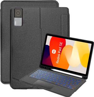 Proelite Redmi Pad SE 11 inch Touchpad Magnetic Detachable Built-in 7-Colors Backlit Bluetooth Standard Tablet Keyboard Compatible with Desktop, Laptop, Mac Backlit Touchpad Keyboard RedmiPad