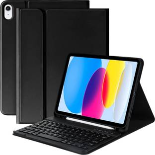 Proelite Detachable Bluetooth Keyboard case with Pencil Holder for iPad 10th Gen 10.9 Bluetooth Standard Tablet Keyboard Compatible with Desktop, Laptop, Mac Easy to Use,Plug and Play,Quick, Comfy Durable body