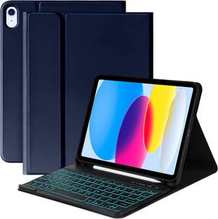 Proelite Magnetic Bluetooth Backlit Keyboard case with Pencil Holder for Apple iPad Bluetooth Standard Tablet Keyboard Compatible with Desktop, Laptop, Mac Easy to Use,Plug and Play,Quick, Comfy Durable body