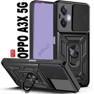 Jethuri Protective Case for OPPO A3X 5G, Camera slide case with ring stand