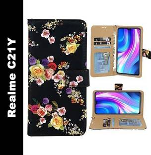 Aleppo Flip Cover for Realme C21Y Rose Black