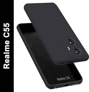 MOBIDEER Back Cover for Realme C55, Matte Rubberized Soft Silicone Protective Cloth Inside