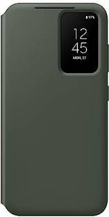 SAMSUNG Wallet Case Cover for Samsung Polycarbonate Galaxy S23 Smart Clear View Wallet Cover for Mobile - Khaki