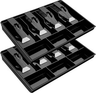WOLBLIX 2 Pcs Cash Drawer (4 Bills 3 Coins) Tray Cash Tray Money Tray Cash Register Cash Box