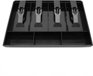WOLBLIX Cash Register Drawer Insert Tray with 4 Bill/3 Coin Compartments Cash Box