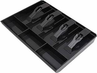 AMEEDARSHAN Cash Register Box 4 Cash and 3 Coin Compartment Cash Box