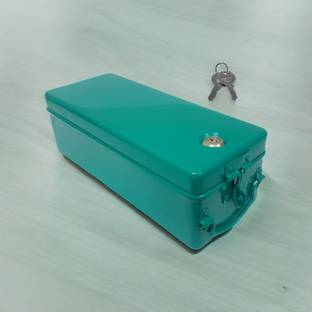 JAYCO 12" Long Aluminium Cash Jewelery Storage Box with Lock - Green Color Cash Box