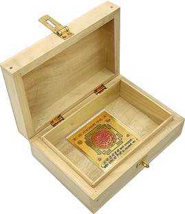 Plus Value Auspicious Sriparni Wooden Wealth Money Vastu Cash Box Vastu Remedies Tool (10 x 7 inch, Brown) Cash Box