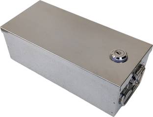 GINOSET Pre Fited Lock Heavy Steel Jewelry,Cash Ornament Locker Box-8 Inch(Steel) Cash Box