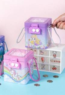 YEF Pack of 1 Unicorn Mermaid Theme Money Bank Cash Box