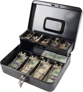 Onlyeasy Security Safe Metal Locker Box; Money Tray and Coin Cash Box