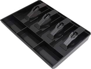 ANADI 4 Slot Cash Box With 3 Coin Grid Cashier Register Tray 7 Compartment Coin Drawer Cash Box