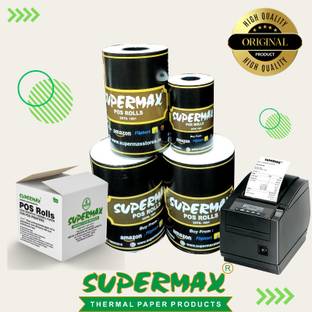 Supermax Thermal Paper/ POS Machine Rolls 3 Inch- 78mm X 50 Mt 55 GSM (Pack Of 30 Rolls) Thermal Cash Register Paper