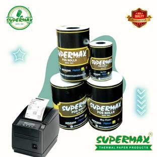 Supermax Thermal Paper/ POS Machine Rolls 3 Inch- 78mm X 50 Mt 55 GSM (Pack Of 50 Rolls) Thermal Cash Register Paper