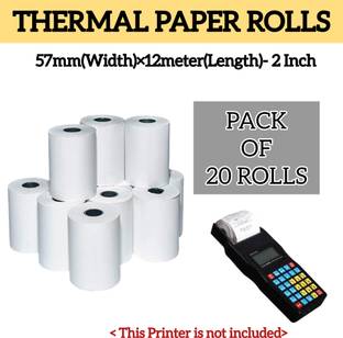 AIMERS BUS TICKET ROLLS - 57mm(Width)x12(meter) Length Set of 20 Rolls Thermal Cash Register Paper