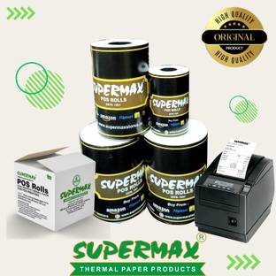Supermax Thermal Paper/POS Machine Rolls 3 Inch- 78mm X 40 Mt 60 GSM (Pack Of 40 Rolls) Thermal Cash Register Paper