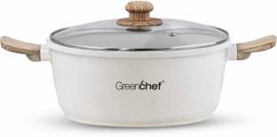 Greenchef Pebble Aluminium Die Cast with glass lid 22CM Cook and Serve Casserole