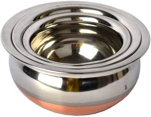 Masox Store Stainless Steel Cereal Bowl Stainless Steel Cooking Pot Biryani Punjabi Kitchen Cooking and Serving Bowl S6