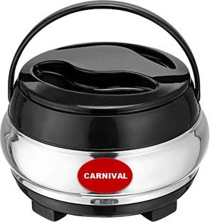 CARNIVAL Stainless Steel Belly Model Casserole/Hot Pot with Plastic Lid 3000 ml Thermoware Casserole