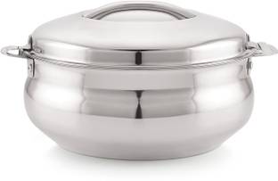 Dhara Stainless Steel Handi Casserole 2500ML /Stainless Steel Hot Pot/chapati Box 1 Serve Casserole
