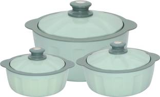 JAYPEE HOTFEAST Casserole Set with Lockable Lid for Serving, gifting and Multi Use Pack of 3 Serve Casserole Set