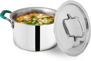 The Indus Valley Triply Stainless Steel Small Stock / Briyani Pot / Dutch Oven with Lid Cook and Serve Casserole