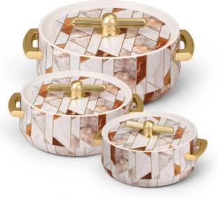 Selvel SELVEL-Elegance Royal Inner Steel Casserole Set of 3 Thermoware Casserole Set