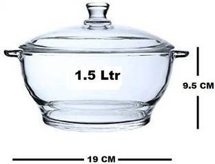 promise plus group Casserole Deep Round - (1.5 LTR) Oven and Microwave Safe Serving Bowl with Glass Lid Set of (1) Serve Casserole