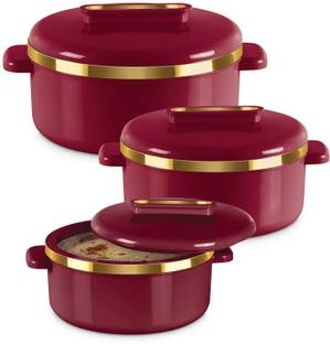 MILTON Curve Inner Stainless Steel Jr Maroon Pack of 3 Serve Casserole