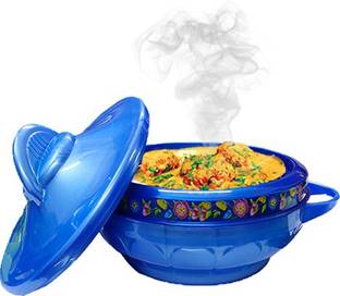 Troozy Insulated Plastic Inner StainlessSteel Casserole Thermal Bowl Hot Food Container Cook and Serve Casserole