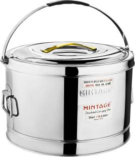 Mintage Stainless Steel Hot Pot | Serving Pot for Better Serve 15 Liters Thermoware Casserole