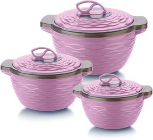 Blu Bel Brook Classic Insulated Inner Stainless Steel Casserole (700ml, 1300ml, 2000ml) Pack of 3 Thermoware Casserole Set