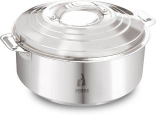 Dhara Stainless Steel MAXUS 2500 PU Insulated Double Wall Casserole Silver Serve Casserole