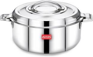 AVIAS Avistar Premium, Stainless Steel, Silver Small Hot Pot with Lid Serve Casserole