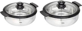 Mumma's LIFE Hot Pot Roti Box hot case with Lid for Kitchen (1500ML & 2000ML) Pack of 2 Thermoware Casserole Set