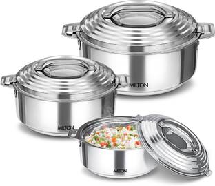MILTON Galaxia Gift Set Silver Pack of 3 Serve Casserole Set