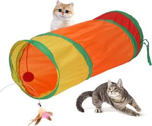 petgoof Straight Tunnel Cat Free Standing Cat Tree