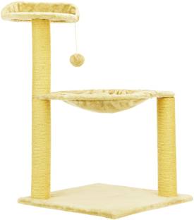 WUDYHUB Cat Tree with Hanging Ball, Sisal Scratching Posts-Cozy Design of Cat Hammock Free Standing Cat Tree