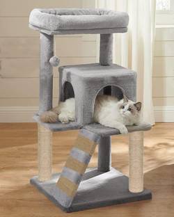 WUDYHUB Premium Cat Tree with Sisal Scratching Posts, Dangling Balls Free Standing Cat Tree