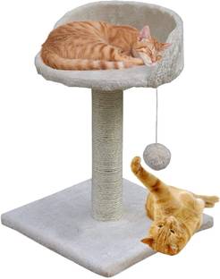 WUDYHUB Activity Kitten Cat Tree - Hanging Ball | Top Seat | Jute Rope Scratching Post Free Standing Cat Tree