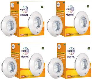 Wipro Garnet 2W LED Spotlight, Pack of 4 Recessed Ceiling Lamp