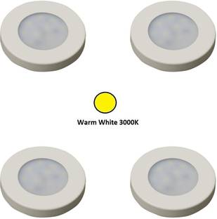 GALAXY Led Surface (Ceiling Mount)Slimmest Round Striker, Warm white 3000k, with IC Driver (3 Watts) pack of 4 Ceiling Light Ceiling Lamp