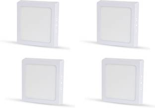 D'Mak 15 Watt Square LED Surface Mounted Panel Light, Cool White Mounted Panel Cool White Pack Of 04 Ceiling Light Ceiling Lamp