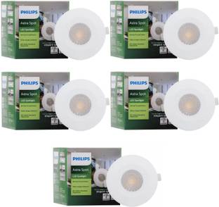 PHILIPS Astra Spot 2-Watt LED Spotlight for Display Cutout:35mm Warm White, Pack of 5 Ceiling Light Ceiling Lamp